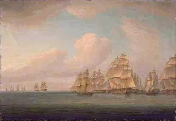 Allemand's French squadron in pursuit of a British conovy, 1805