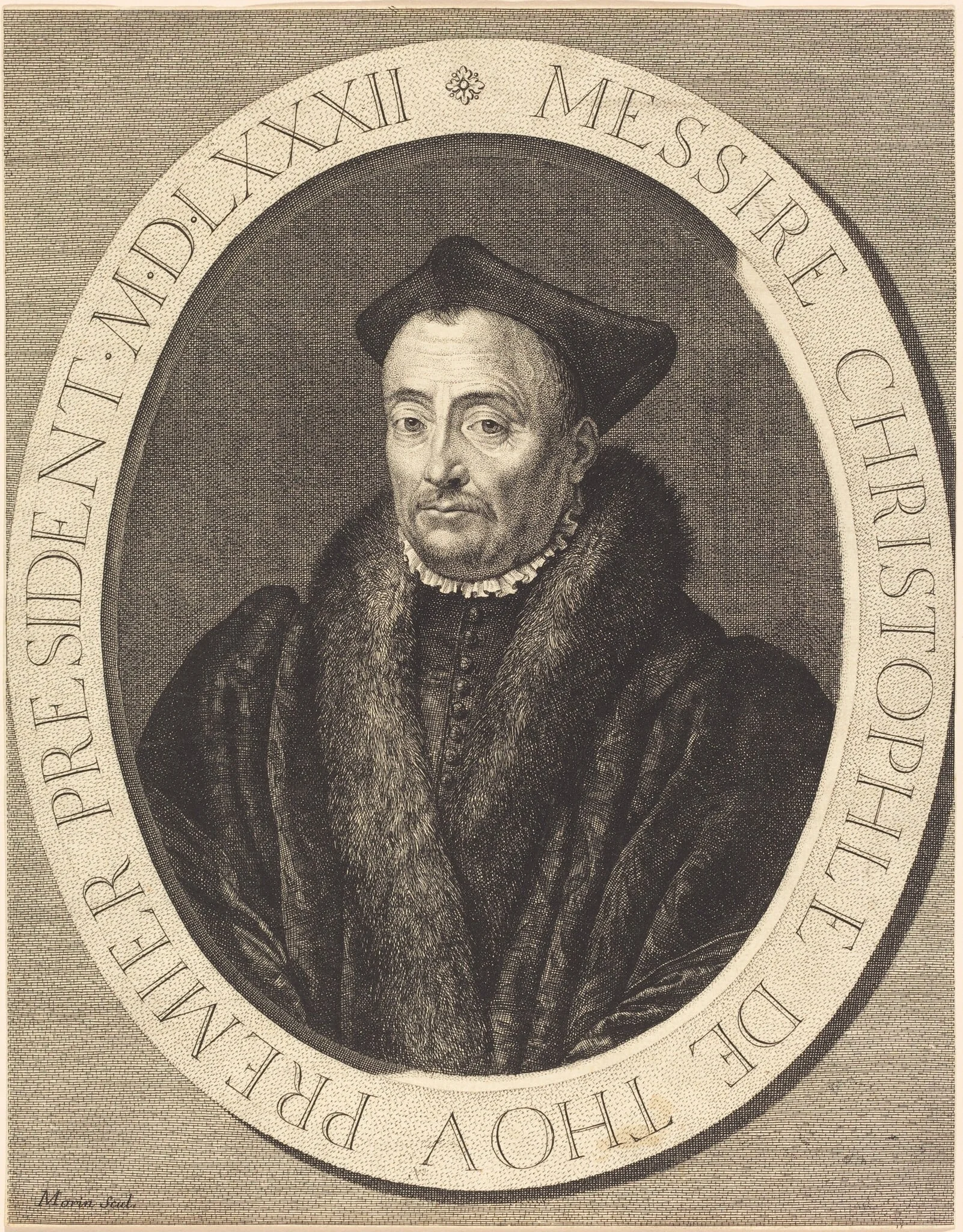 Christophe de Thou, by Jean Morin, ink, 1625