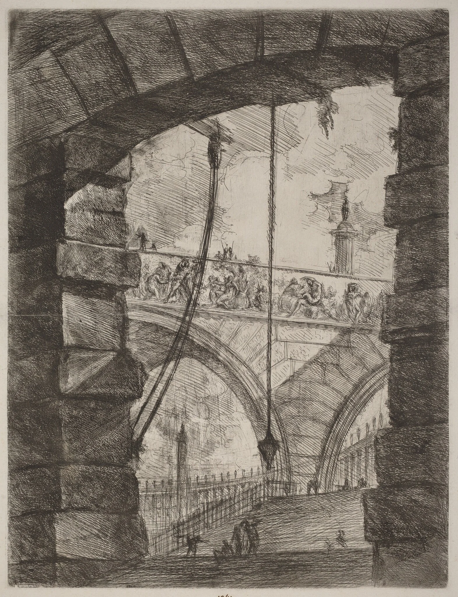 The Grand Piazza, by Giovanni Battista Piranesi, ink, 1754