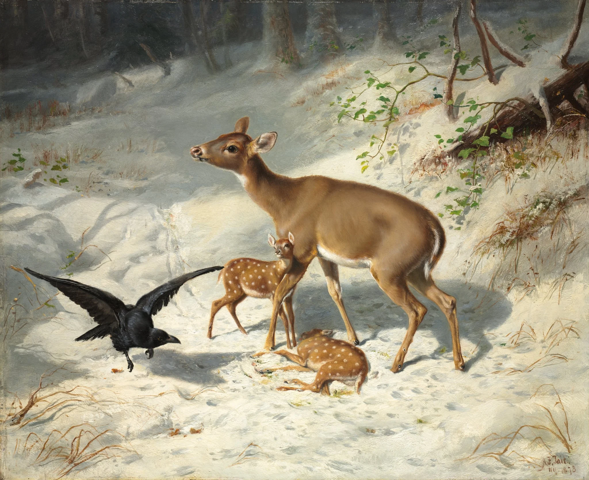 Maternal Solicitude, by Arthur Fitzwilliam Tait, unspecified, 1873