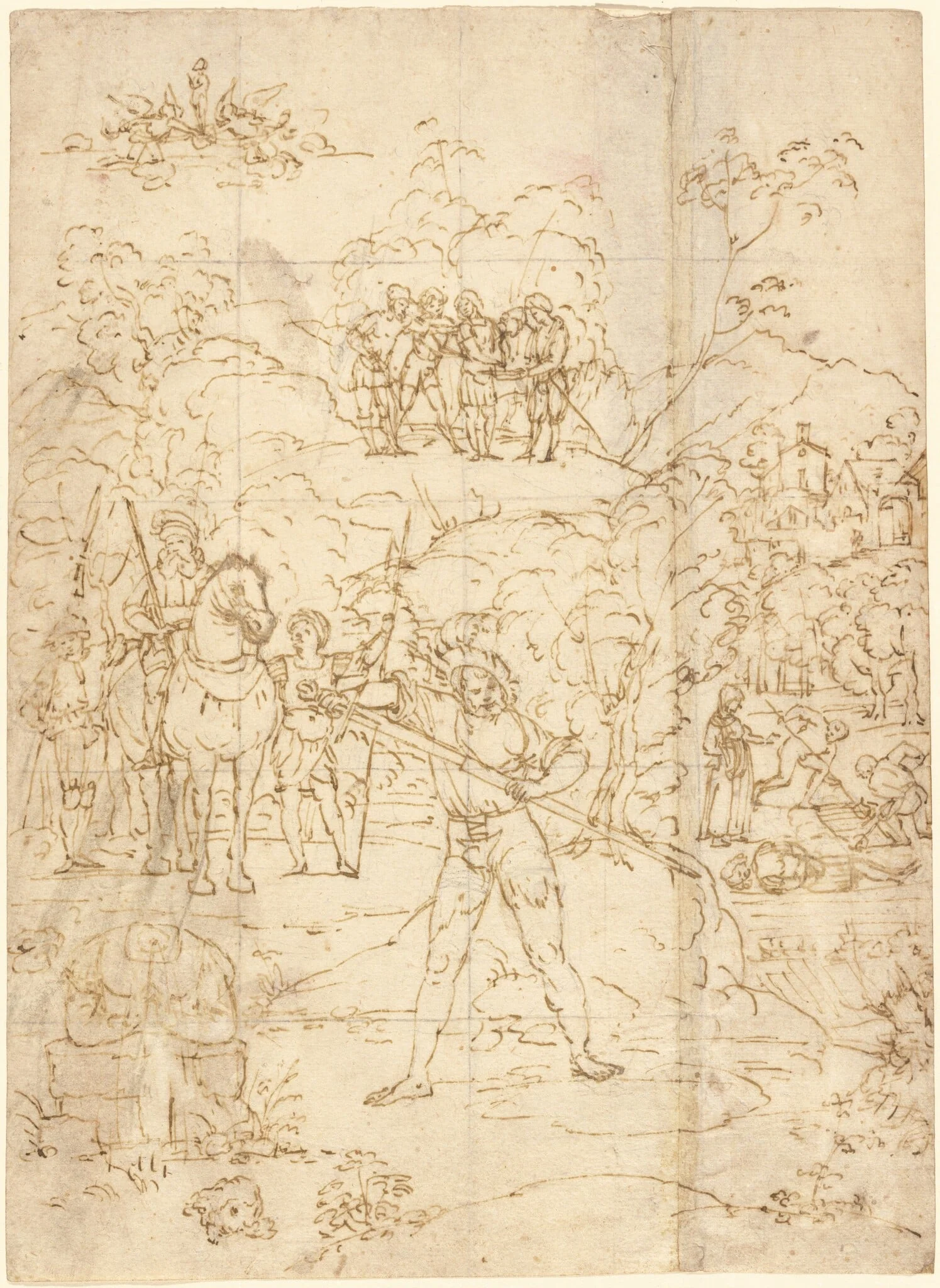 The Martyrdom of Saint Alexander of Bergamo, by Lorenzo Lotto, ink, 1524