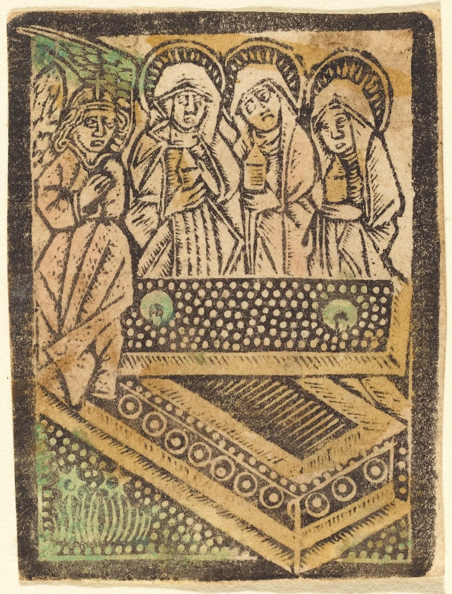 The Three Maries at the Tomb, by German 15th Century, paint, 1475