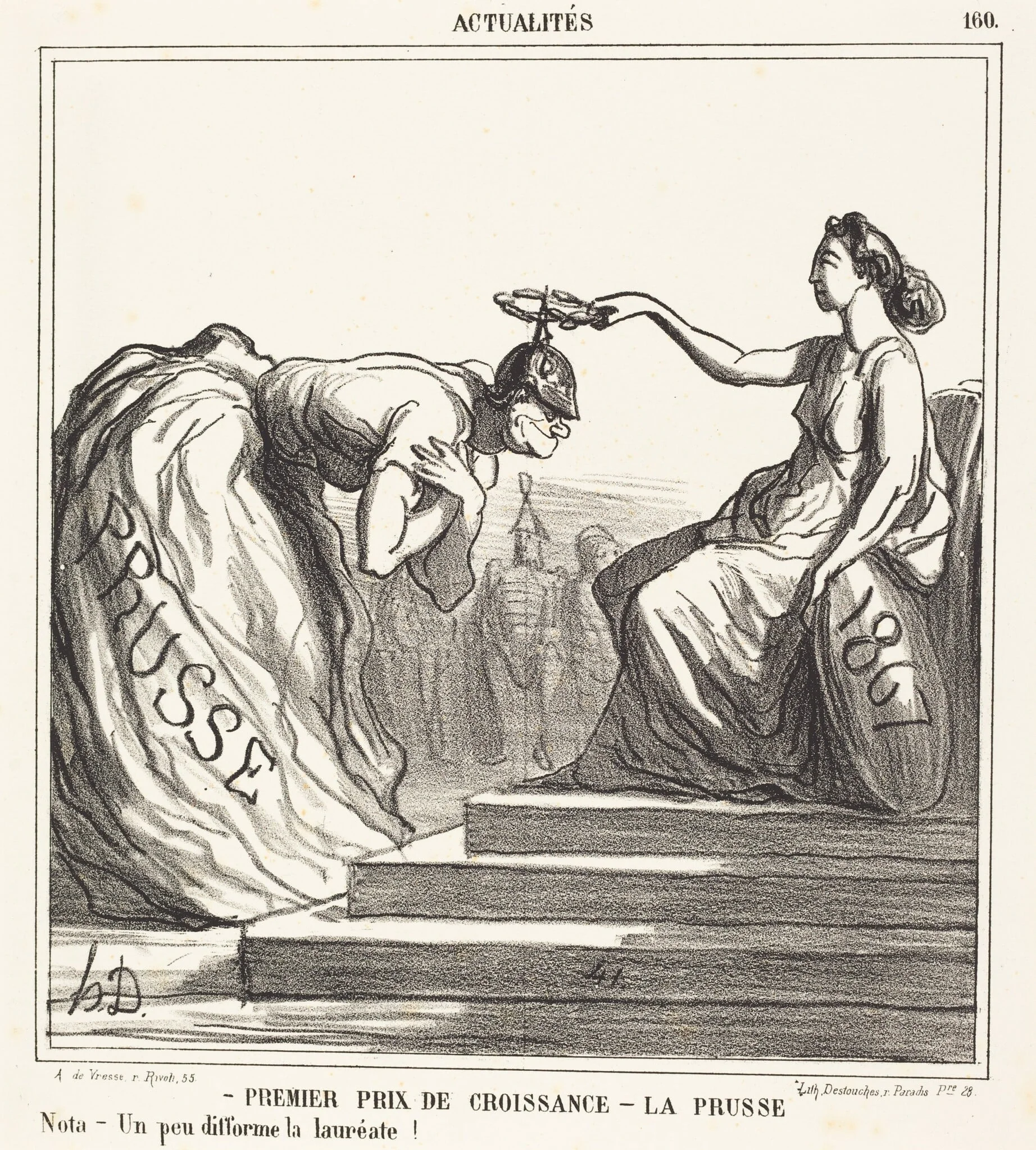 Premier prix de croissance - La Prusse, by Honoré Daumier, ink, 1867