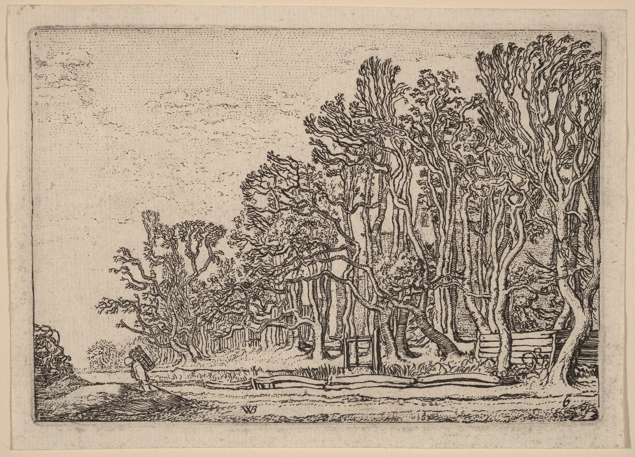 Two Plank Hedges, by Willem Buytewech, ink, 1621