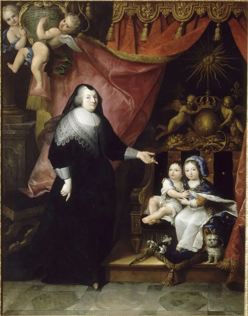 The young Louis XIV with his brother Philippe and his governess Françoise de Souvré, marquise de Lansac