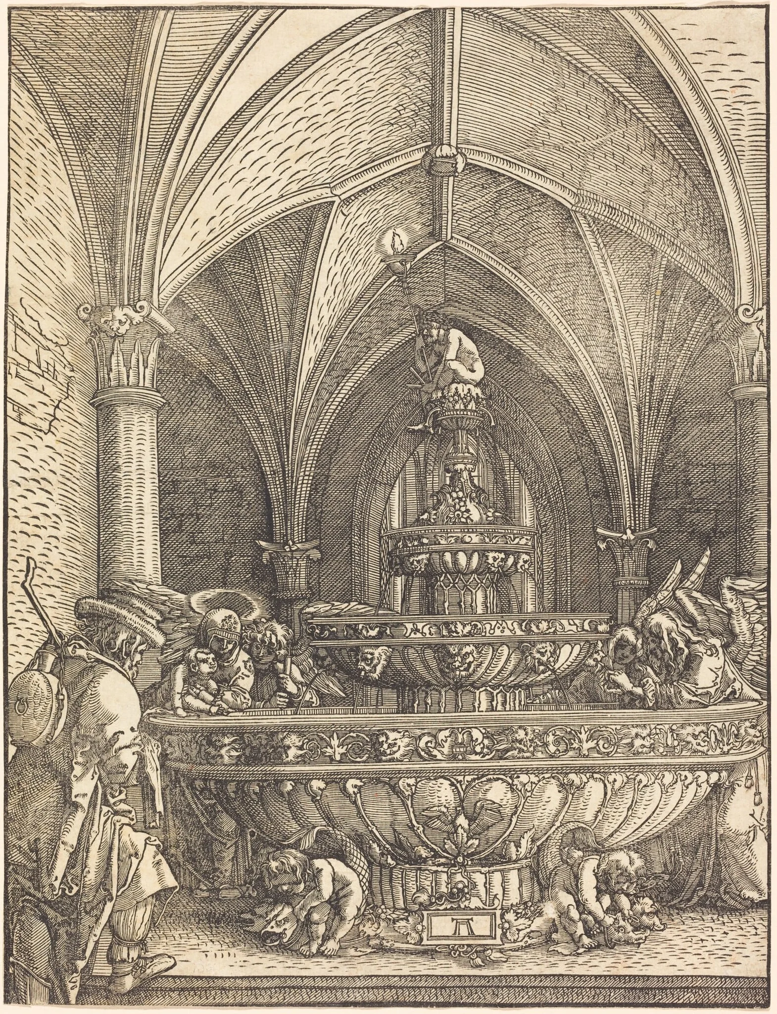 The Rest on the Flight into Egypt at a Fountain, by Albrecht Altdorfer, ink, 1514