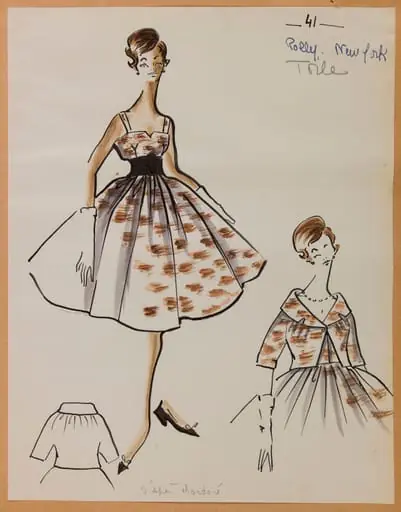 Robe à fines bretelles blanche à motif marron