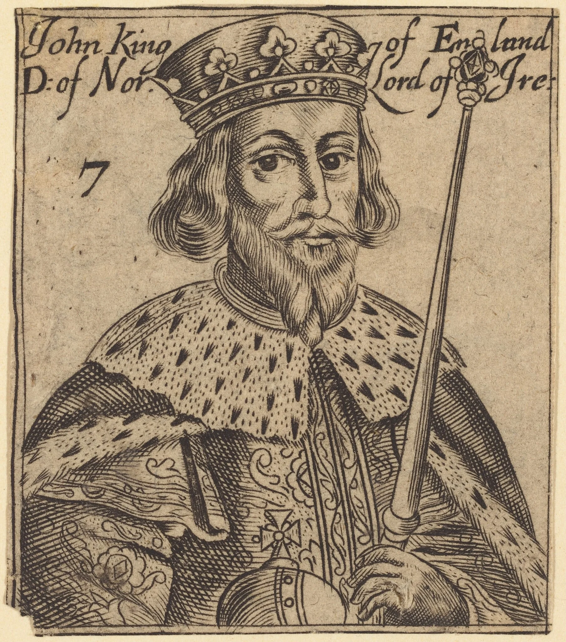 John, King of England, by British 17th Century, ink, 1650