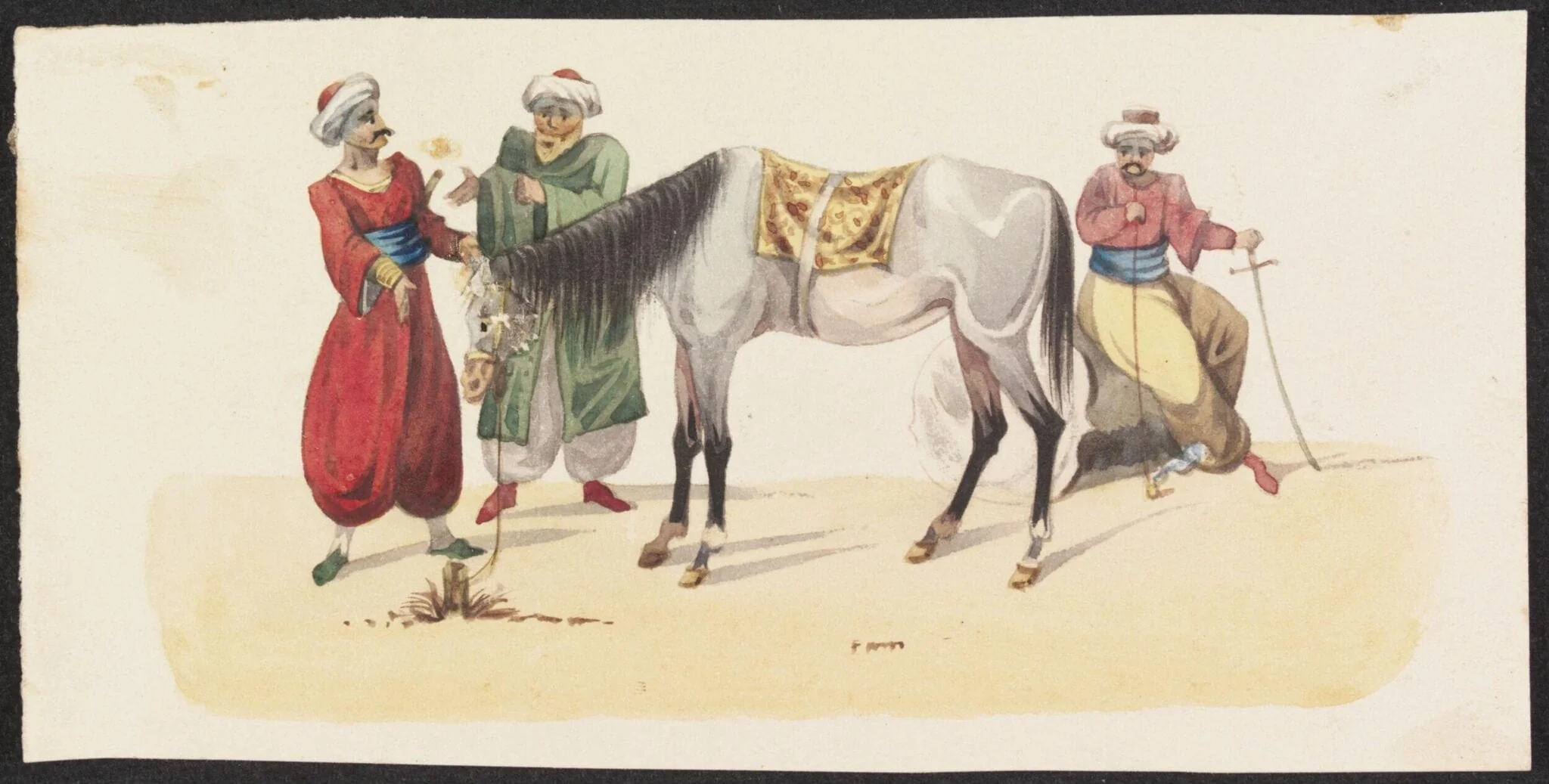 The hard Bargain, by Unknown, watercolor, 1835