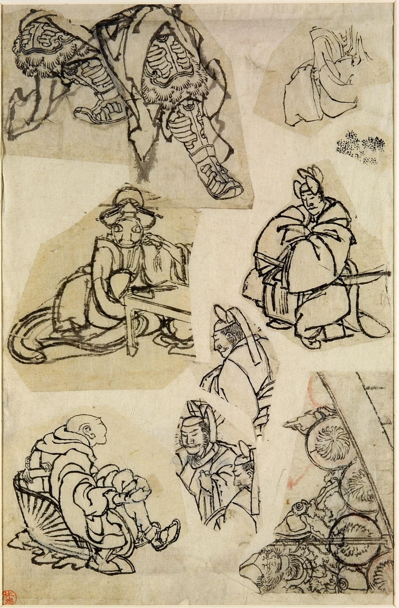 Sketches, by Katsushika School, paint, 1800