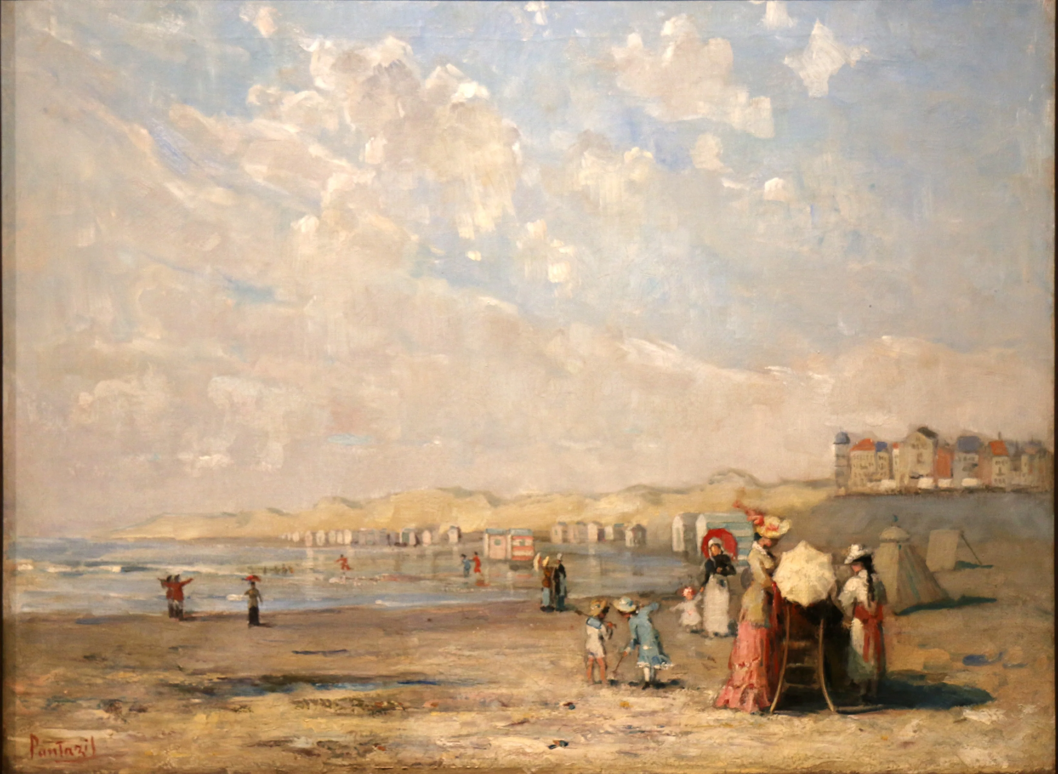 The beach at Blankenberghe, by Périclès Pantazis, oil, 1876