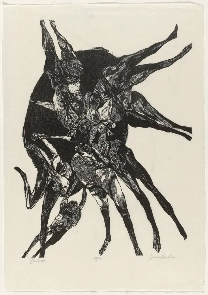 Untitled, by Jacob Landau, ink, 1961