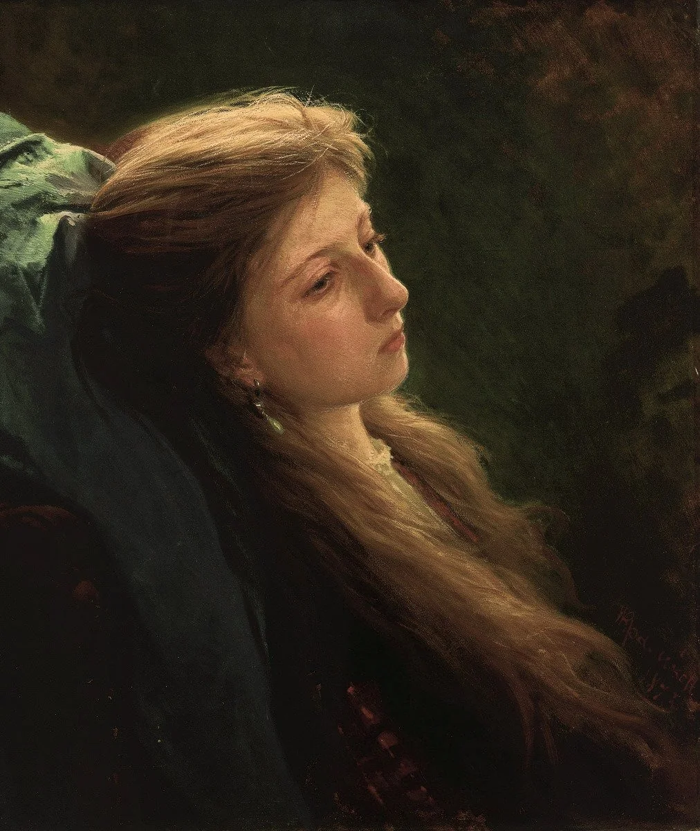 The Girl with a Loose Scythe, by Ivan Kramskoi, oil, 1873
