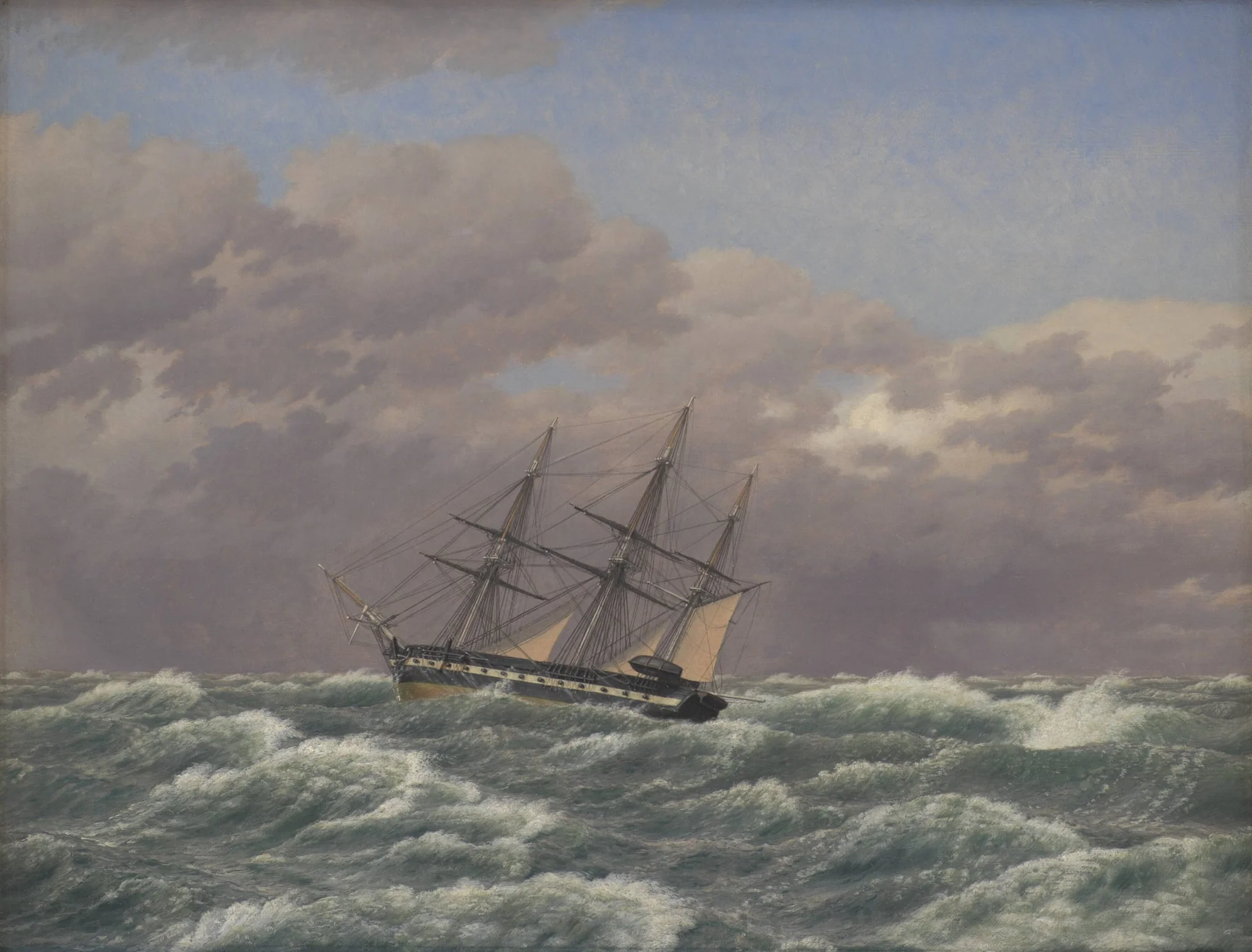 The Corvette "Galathea" in a Storm in the North Sea