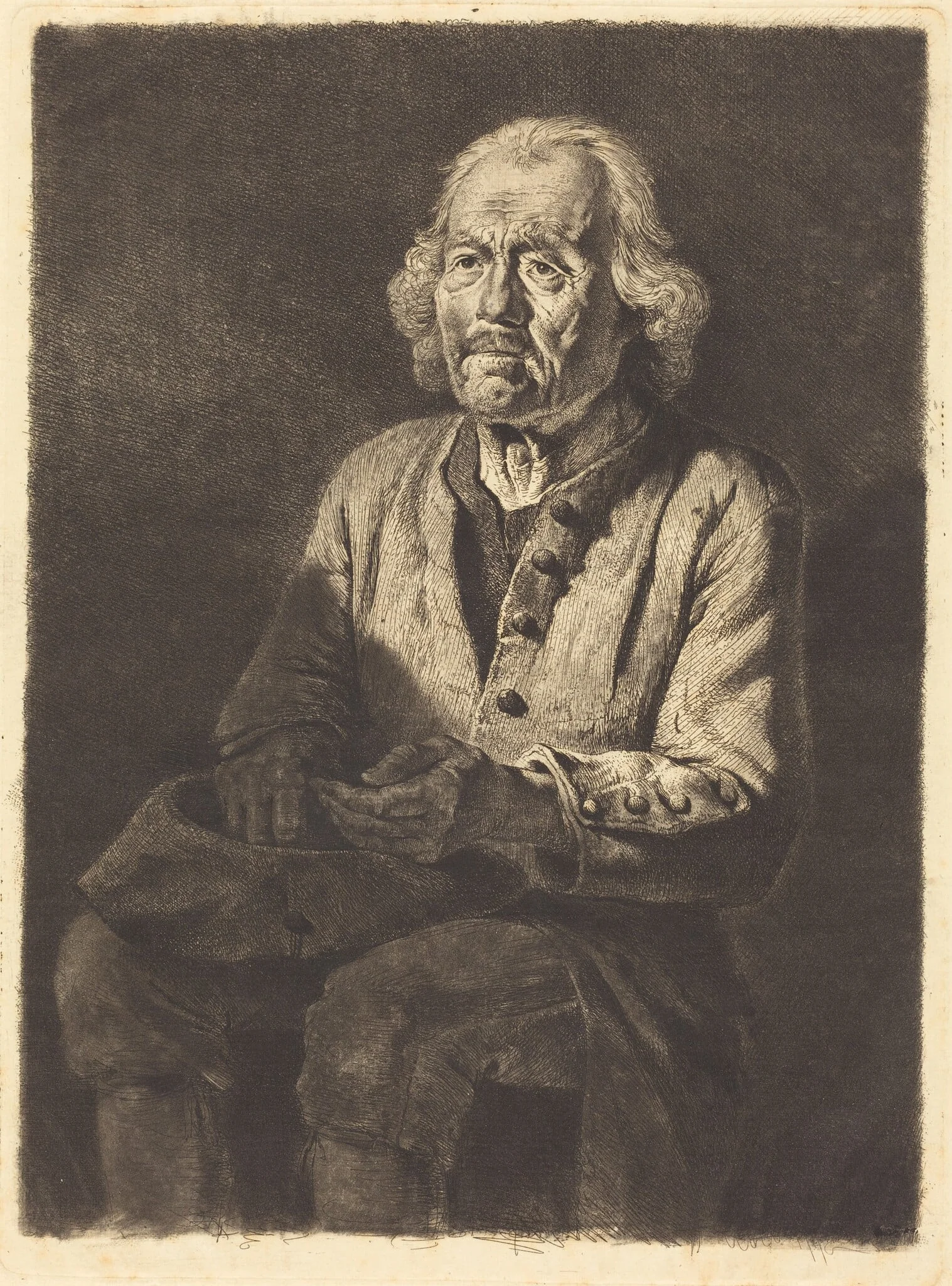 The Old Peasant Girard, by Jean-Jacques de Boissieu, ink, 1772