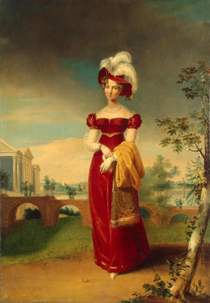 "Portrait of Empress Elizabeth Alexeyevna in a Park in Tsarskoye Selo" (copy)