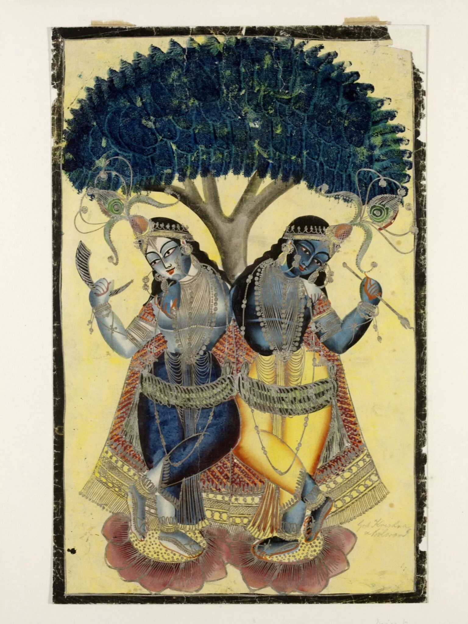 Krishna and Balarama, by Unknown, paint, 1860