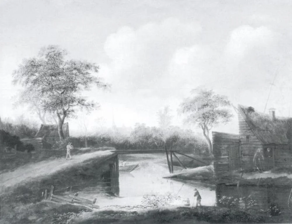 Landscape with a Pond, by Unknown, oil, 1670
