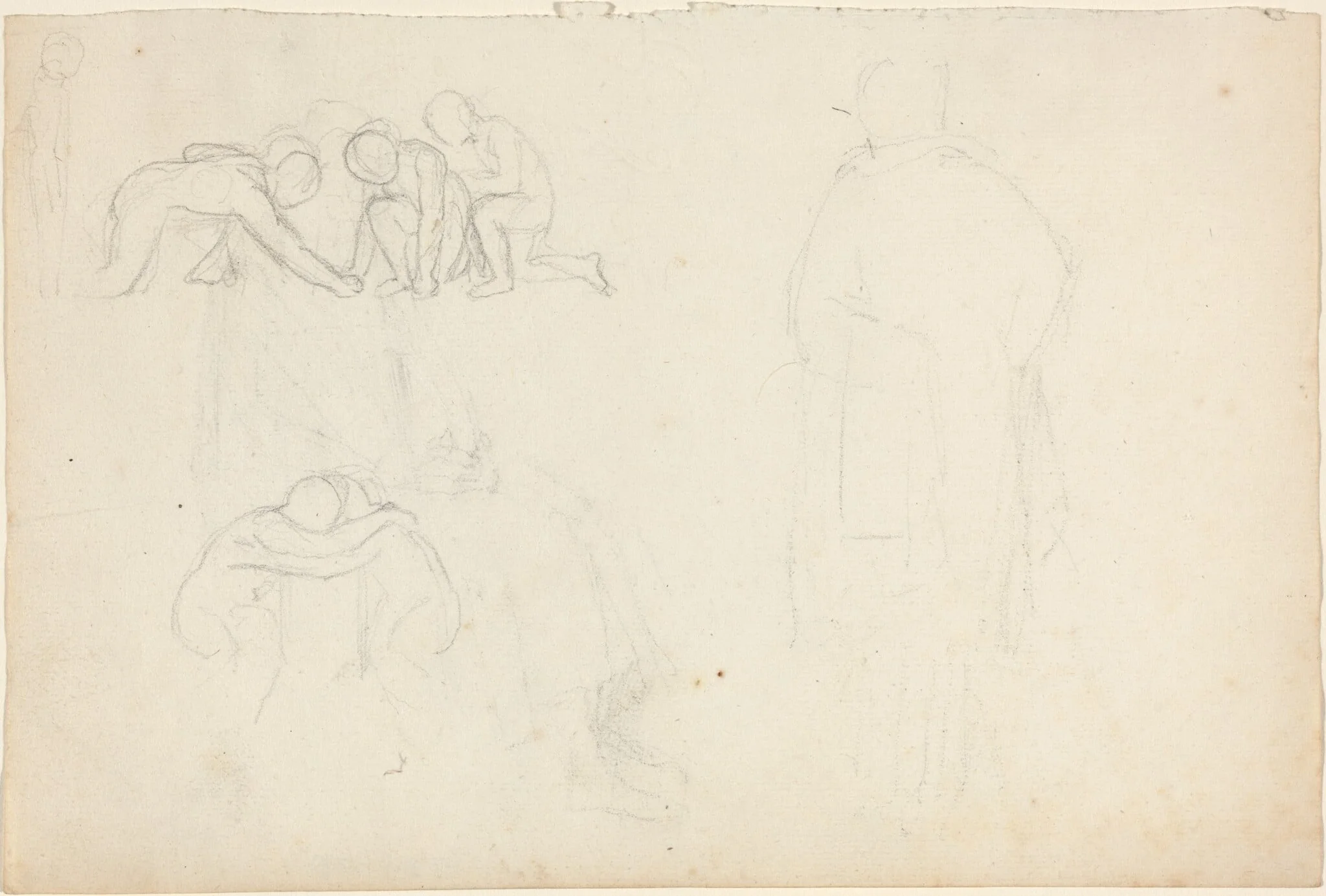Sheet of Studies, by John Flaxman, graphite, 1790
