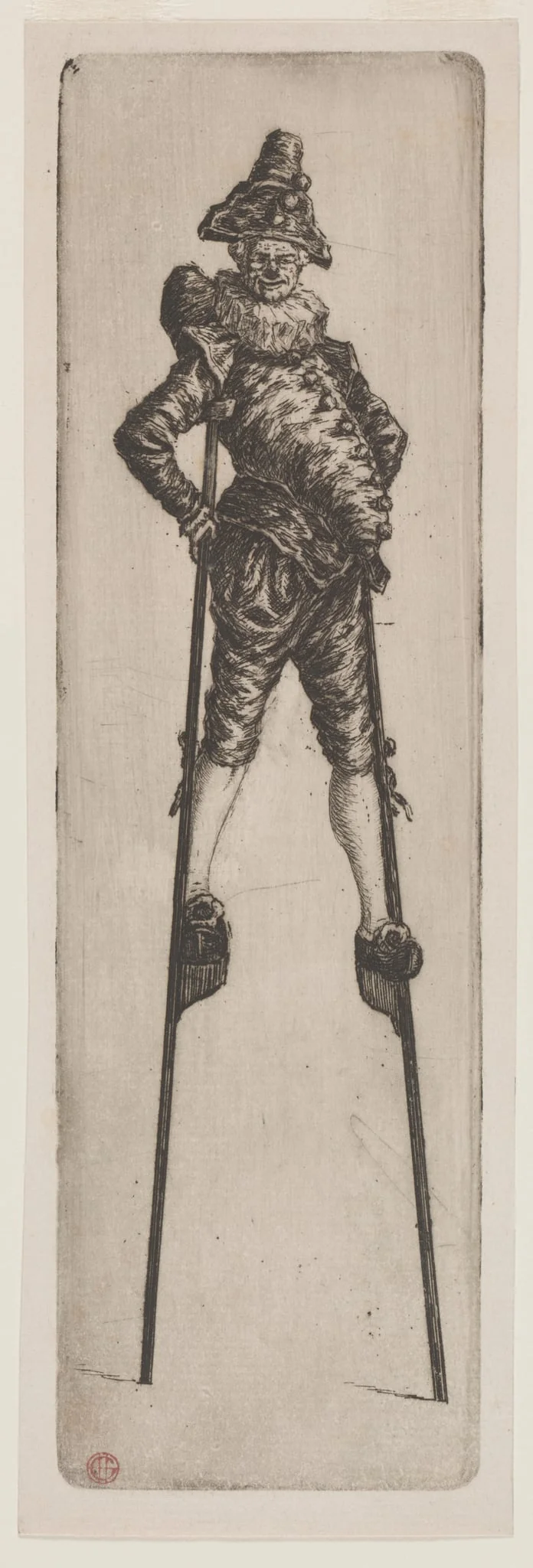 Punchinello on Stilts, by Henri-Charles Guérard, 1888