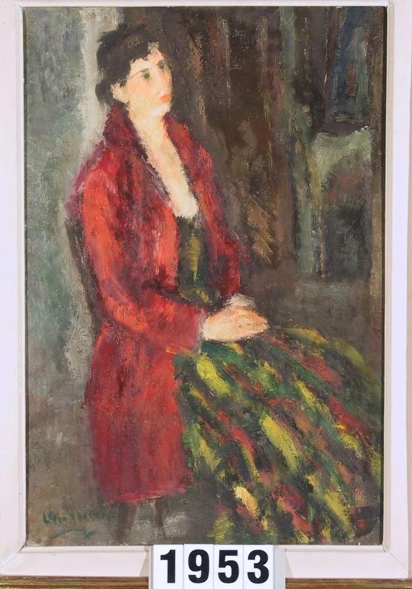 Femeie cu jachetă roșie, by Lucian Grigorescu, 1939
