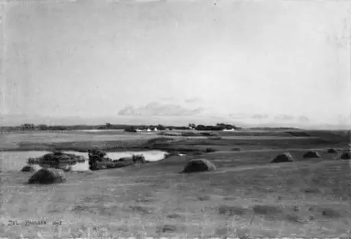 Landscape near Stavnsholt, Zealand. Summer Evening