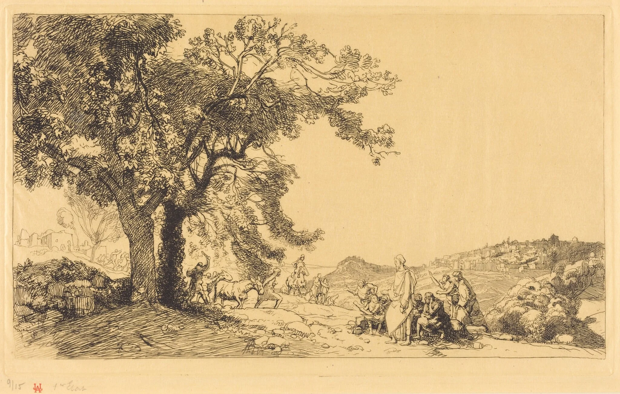 Le Christ au matin de rameaux, by Auguste Lepère, ink, 1918
