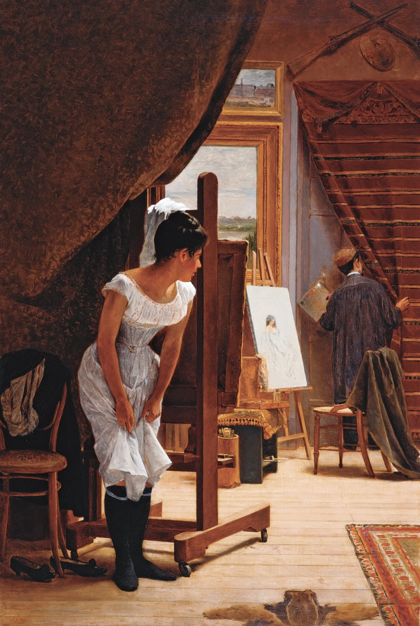 The Inopportune, by José Ferraz de Almeida Júnior, oil, 1900