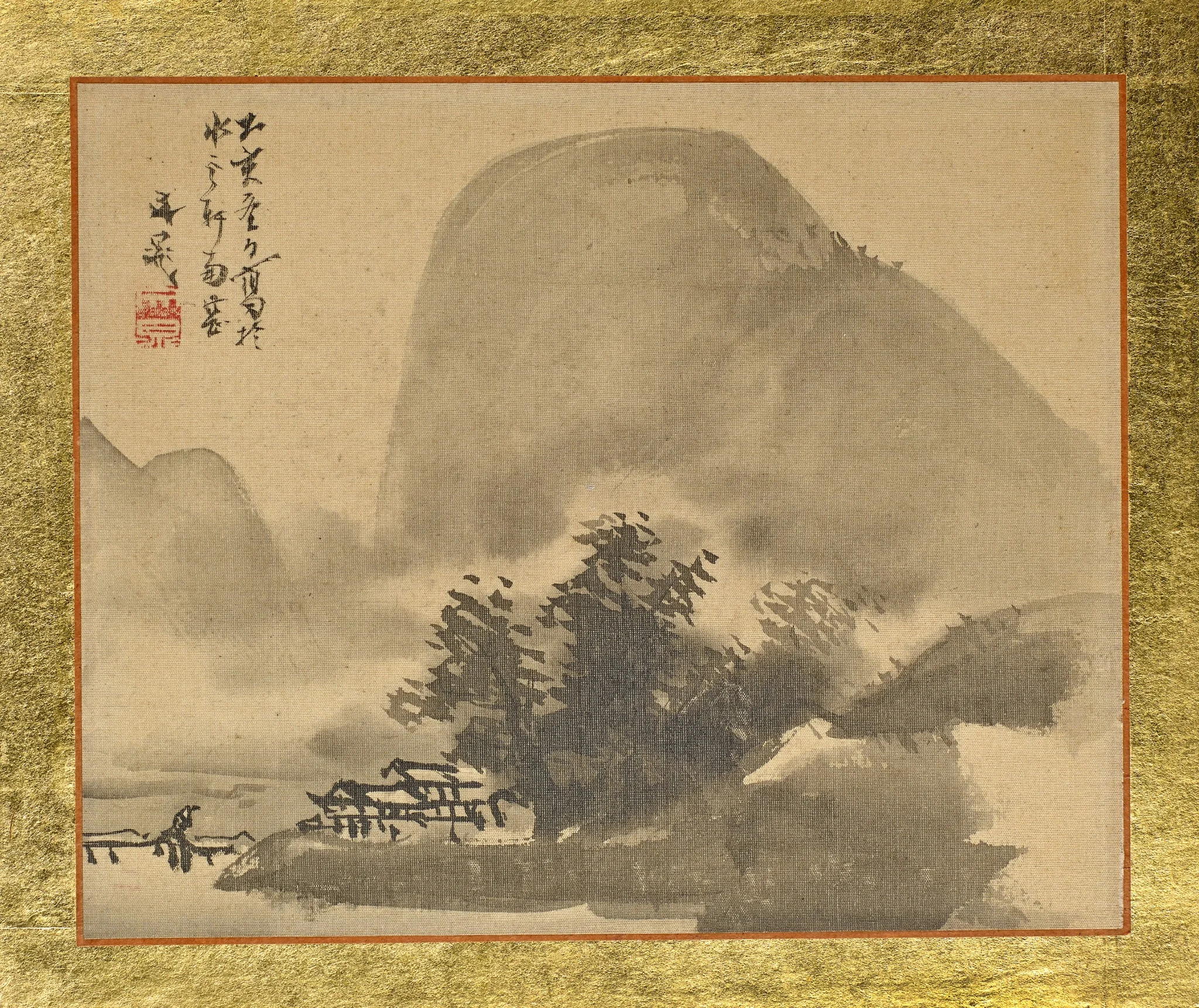 A House next to a Small Grove at the Shore in the Mist, by Tani Bunchō, unspecified, 1815