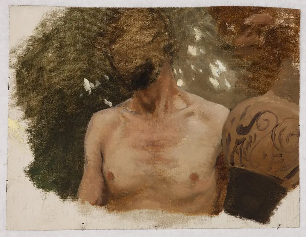 Study of the Bust of a Naked Youth with a Vase – Sketch to the Painting "Vase-Seller"