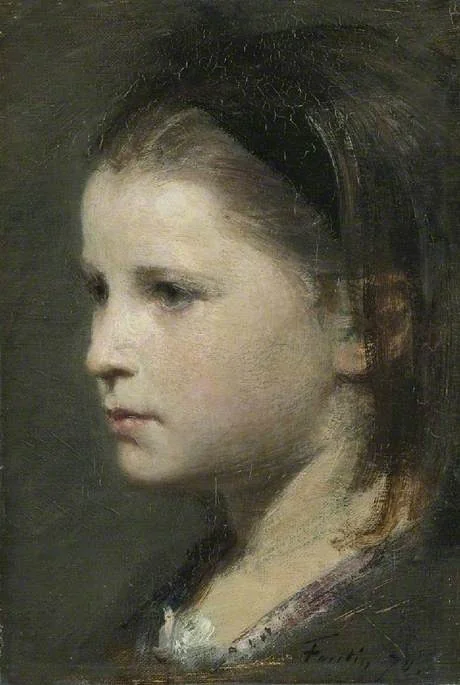 Head of a young girl, by Henri Fantin-Latour, oil, 1870