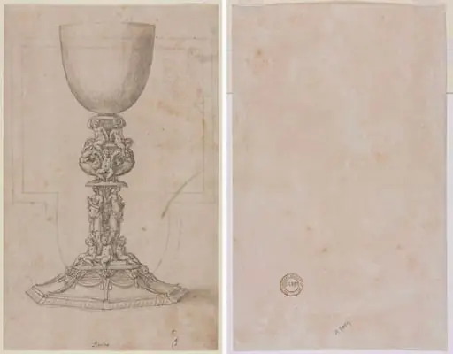 Design for a Chalice (recto) Architectural Plan (verso)