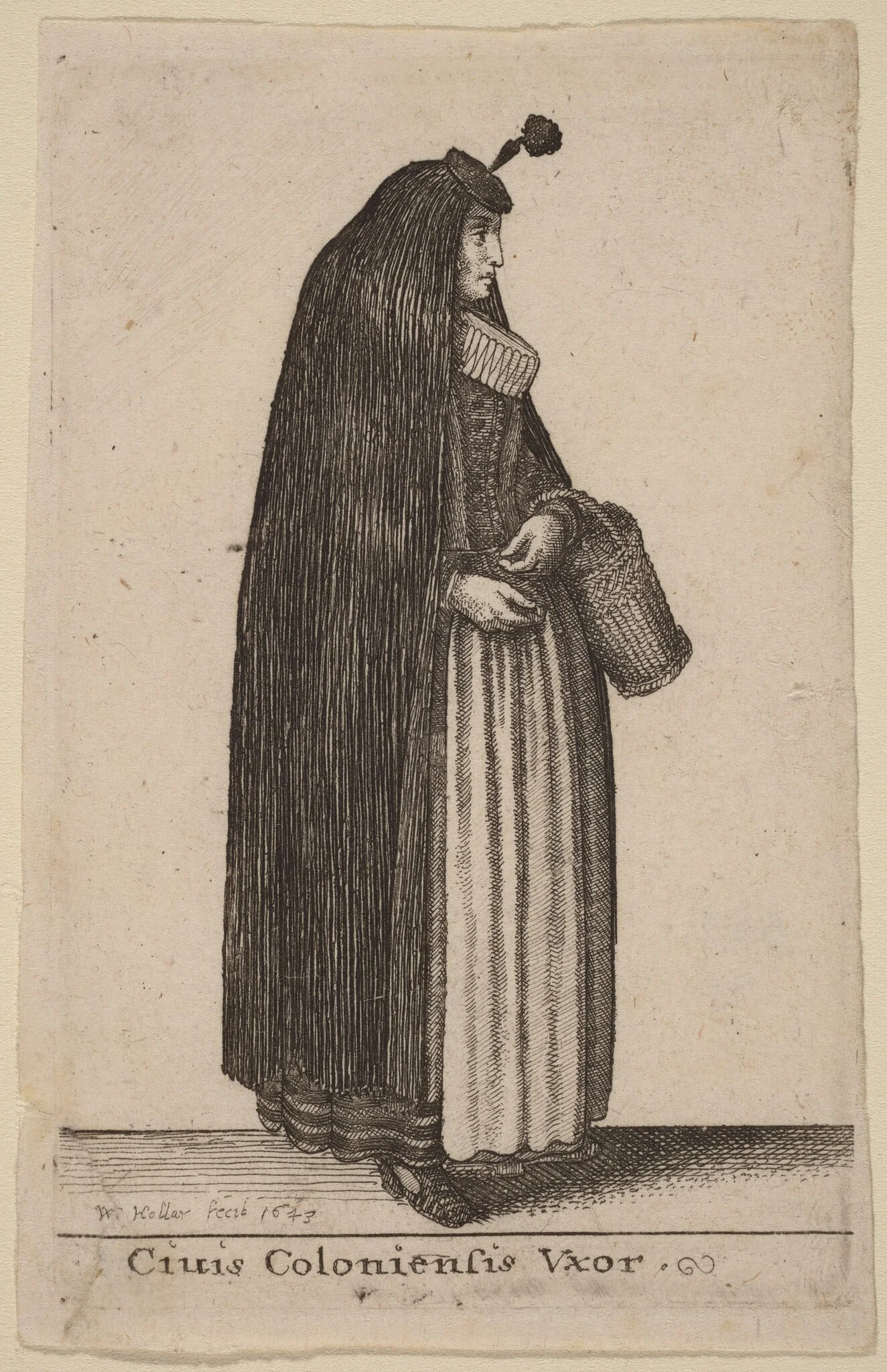 Ciuis Coloniesis Vxor, by Wenceslaus Hollar, ink, 1643