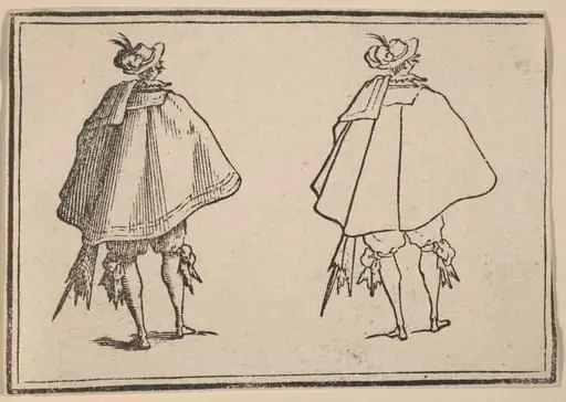 Gentleman in Large Mantle, Seen from Behind