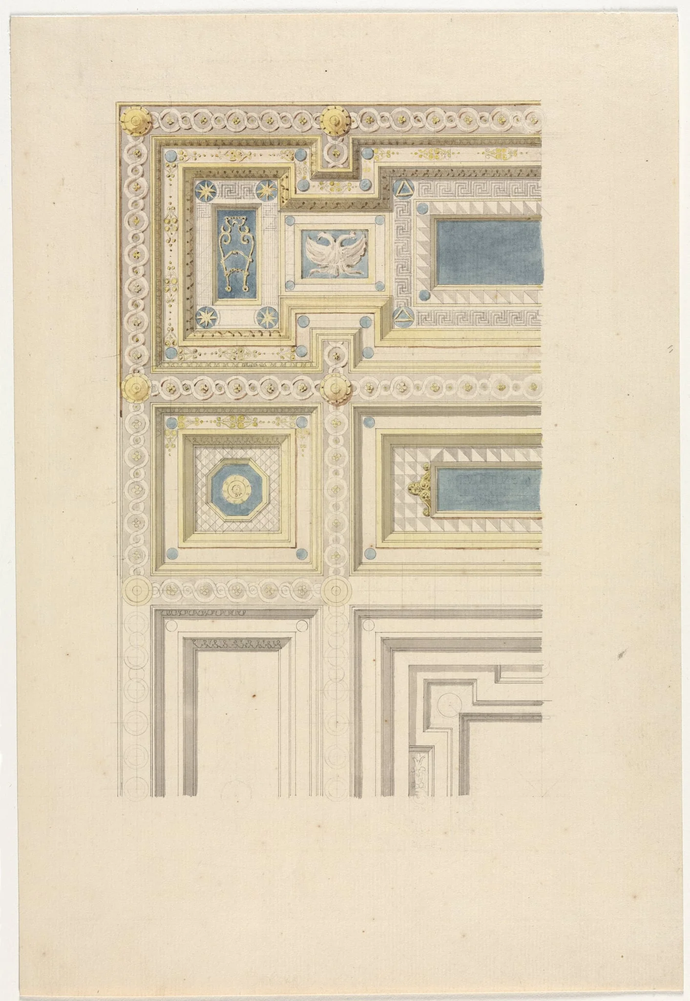 Design for Ornamental Ceiling, by Unknown, 1850