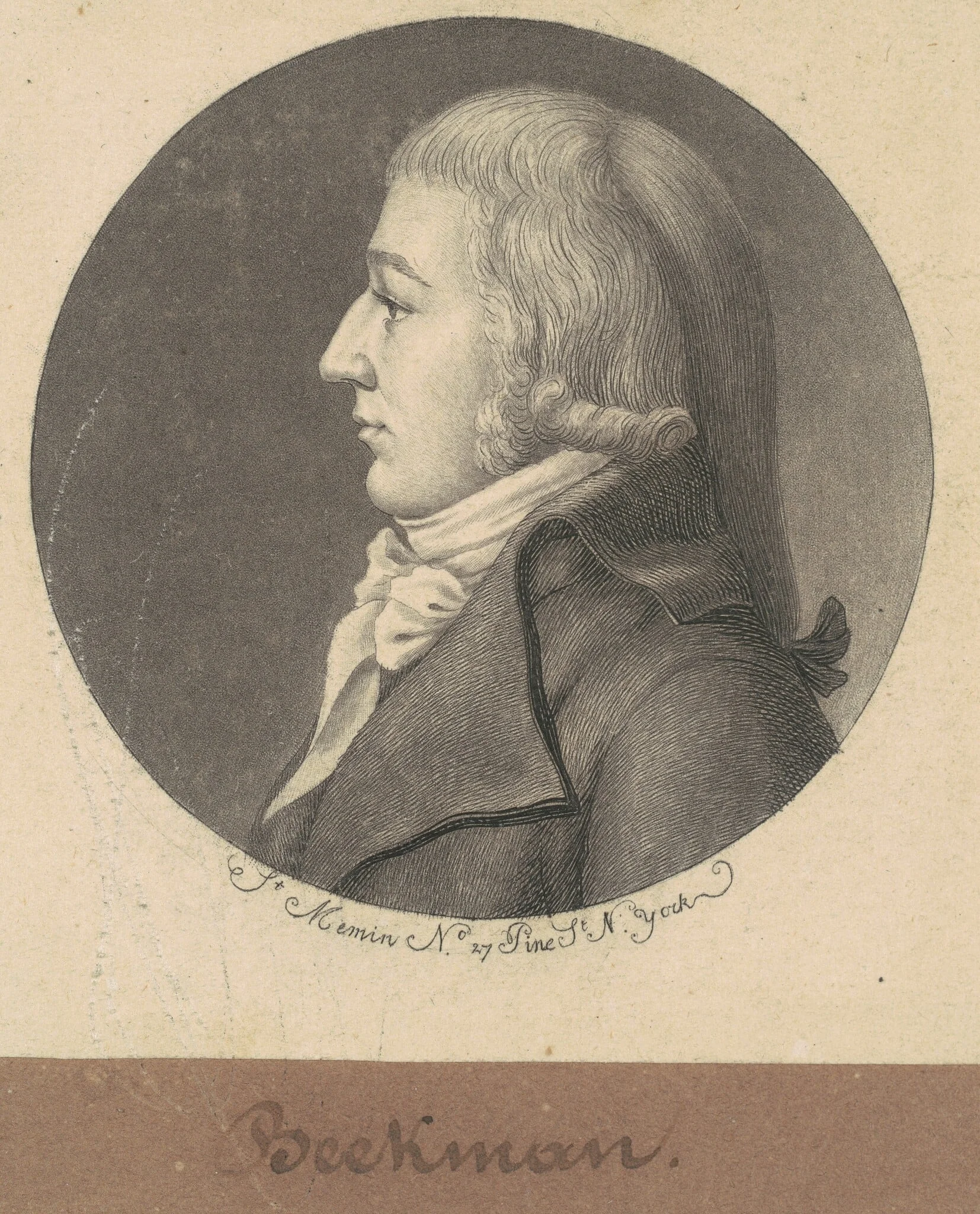 Gerard G. Beekman, Jr., by Charles Balthazar Julien Févret de Saint-Mémin, ink, 1797