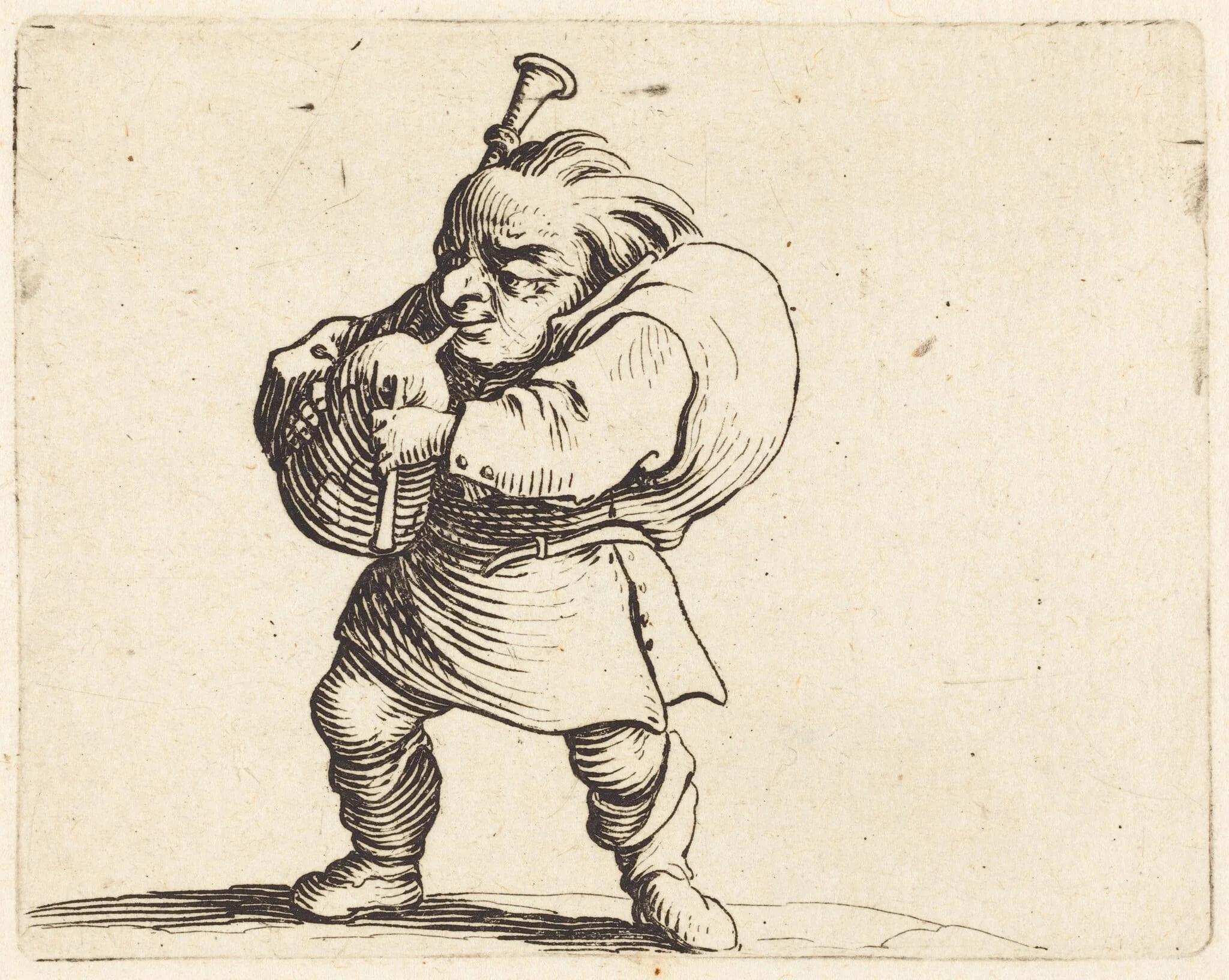 The Bagpipe Player, by Jacques Callot, ink, 1622