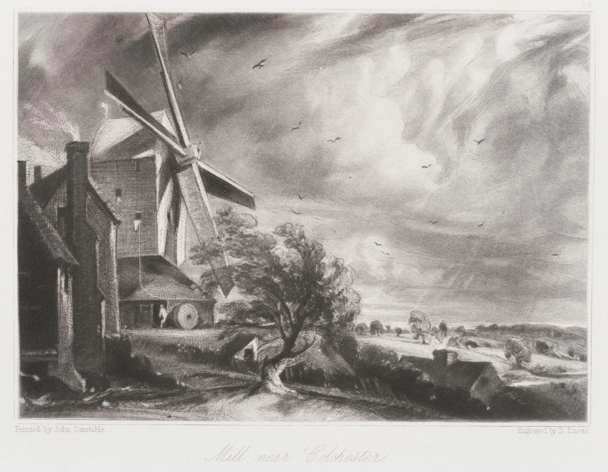 Mill near Colchester, by John Constable, 1855