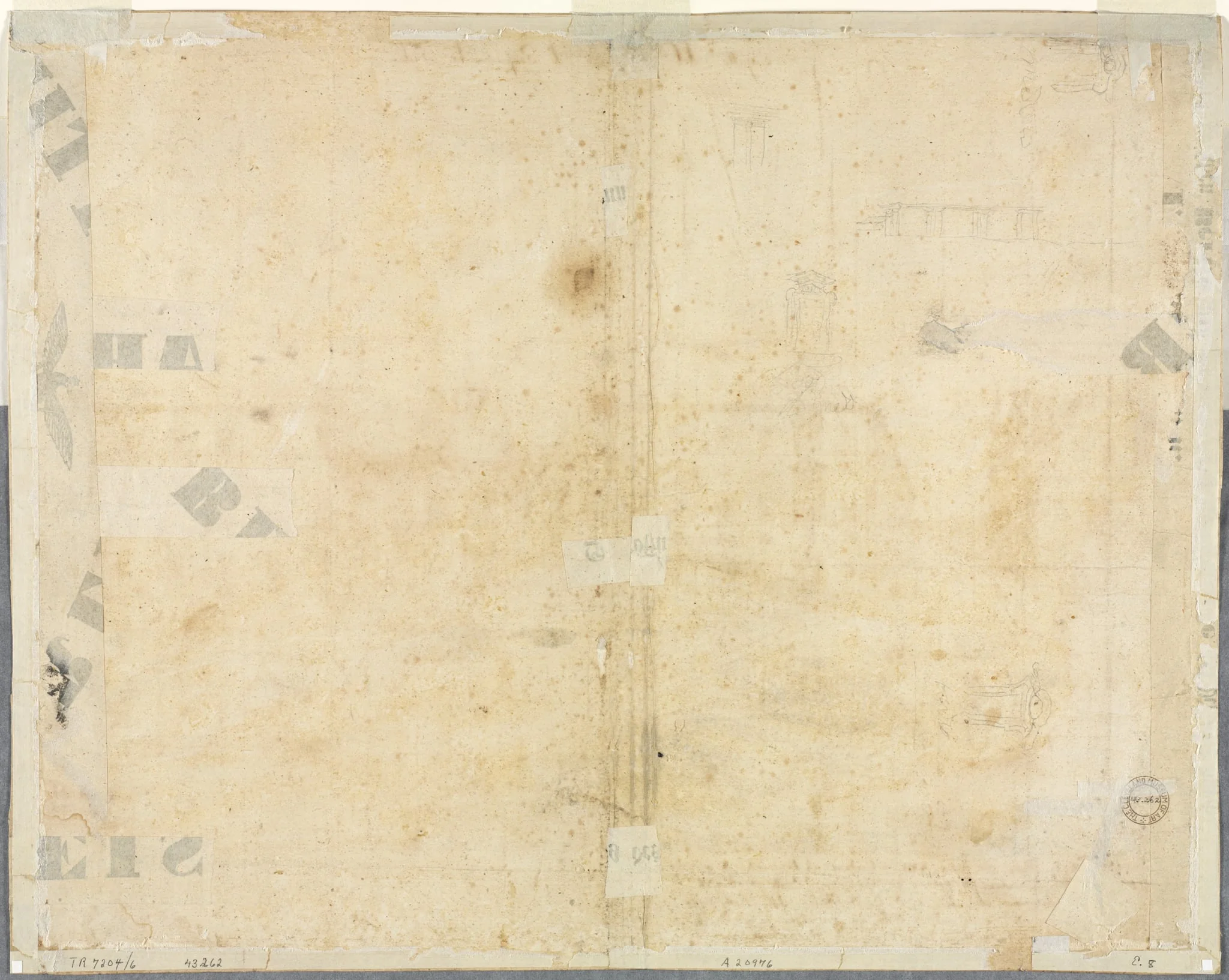 Sketches of Windows and Pilasters of the Attic Storey of the Collegio di Propaganda Fide (verso), by Lievin Cruyl, 1665