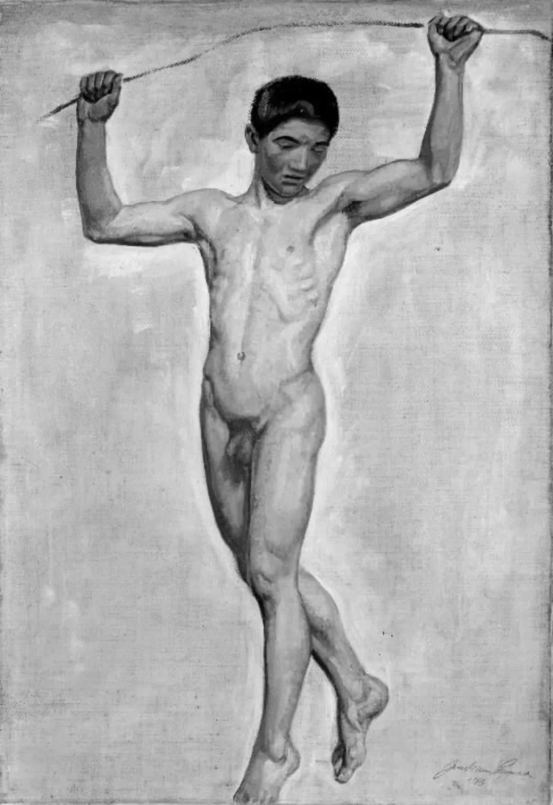 Stående mandlig model, by Unknown, 1910