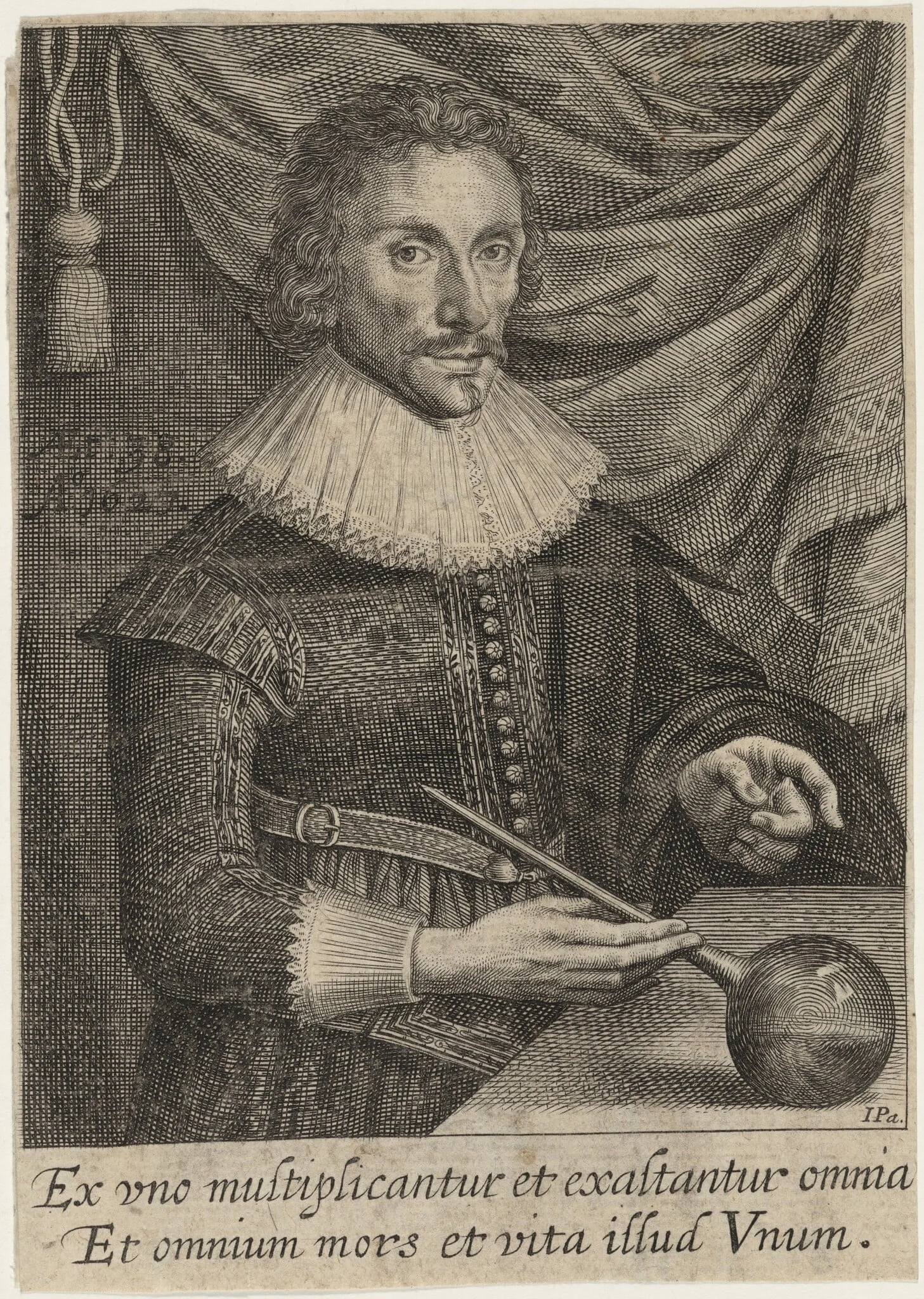 Portrait of a Man, by John Payne, ink, 1627