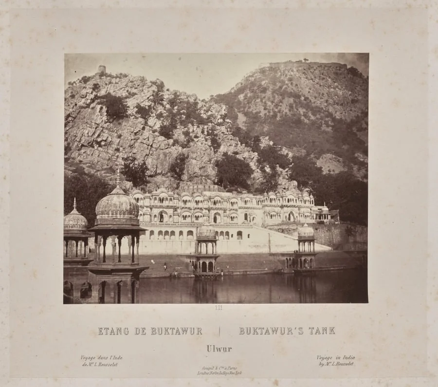 Buktawur's Tank, Ulwur, by Louis-Théophile Marie Rousselet, 1866