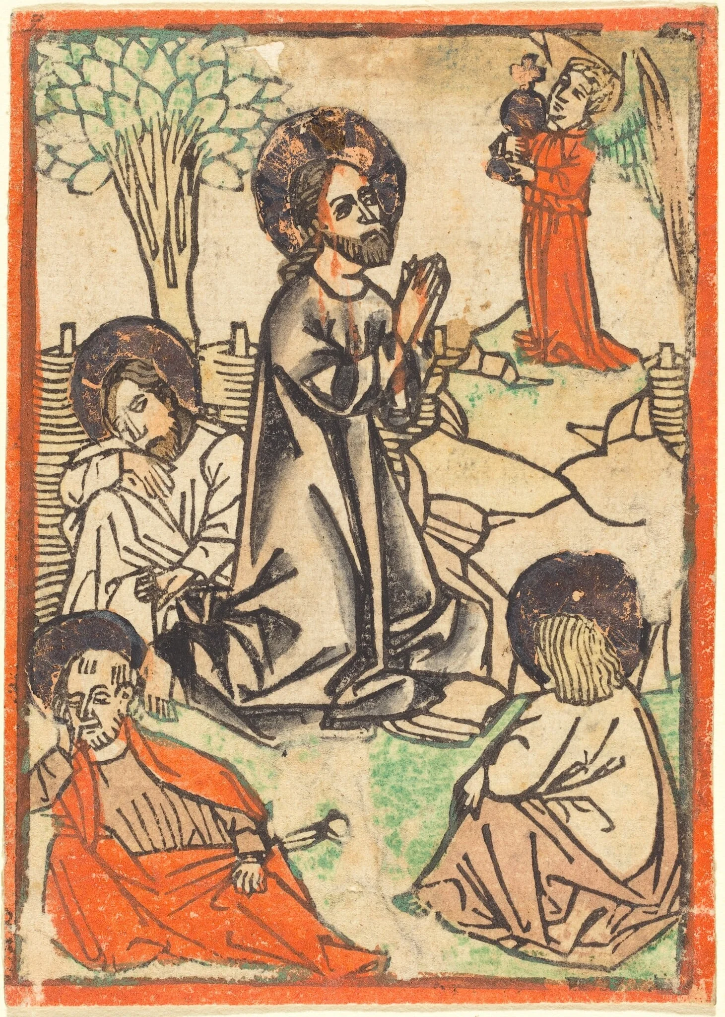 Christ on the Mount of Olives, by German 15th Century, ink, 1460