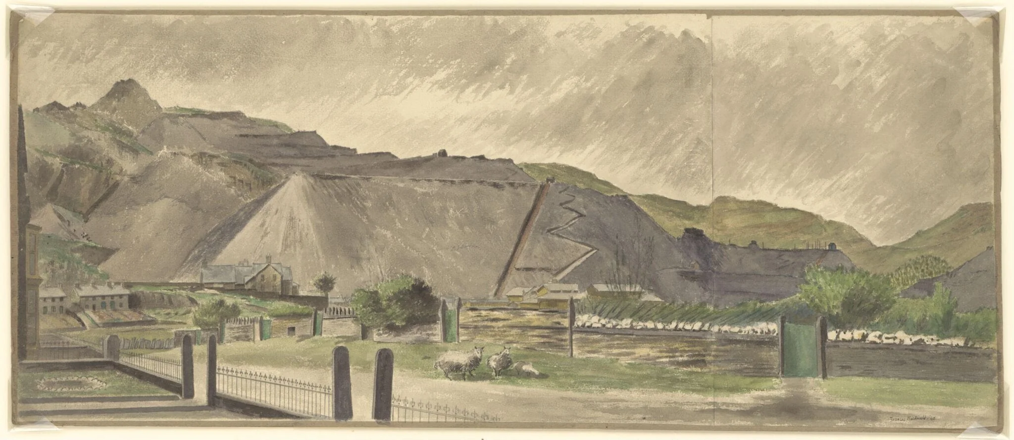 The Oakley Slate Quarry at Blaenau Festiniog, Merionethshire, by Frances Macdonald, watercolor, 1942