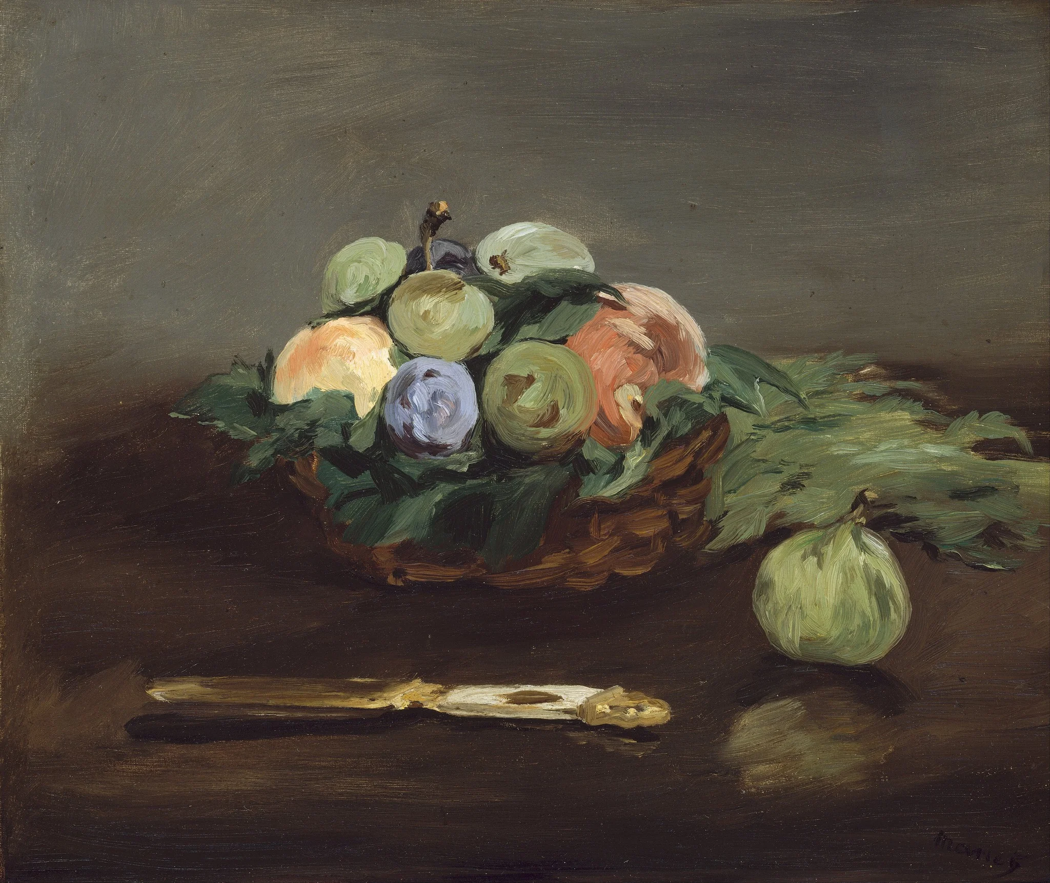 Basket of Fruit, by Edouard Manet, oil, 1864