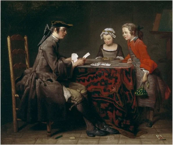Les Tours de Cartes, by Jean-Baptiste-Siméon Chardin, oil, 1735