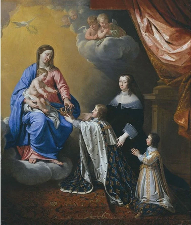 Louis XIV with his mother and brother, by Philippe de Champaigne, oil, 1650