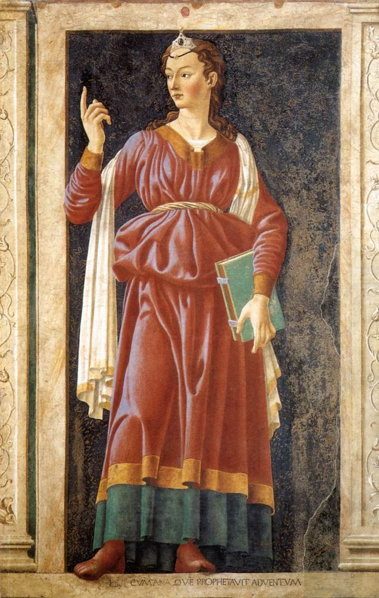 Famous Persons: The Cumean Sibyl, by Andrea del Castagno, fresco, 1450