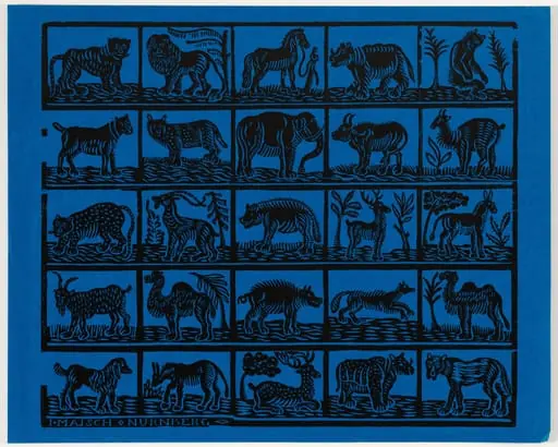 Endpaper with Animals