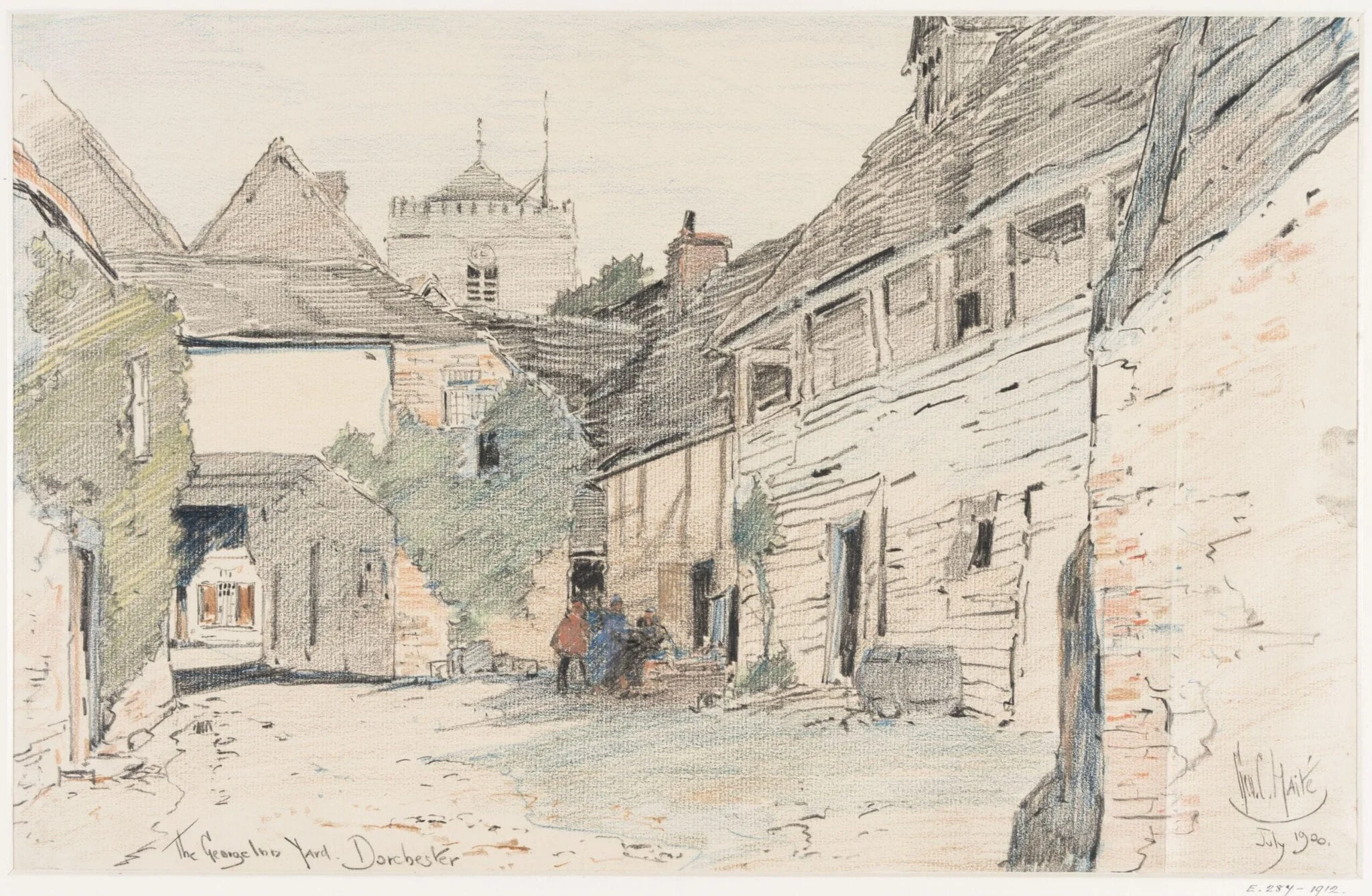 The George Inn Yard, Dorchester., by Haite, 1900